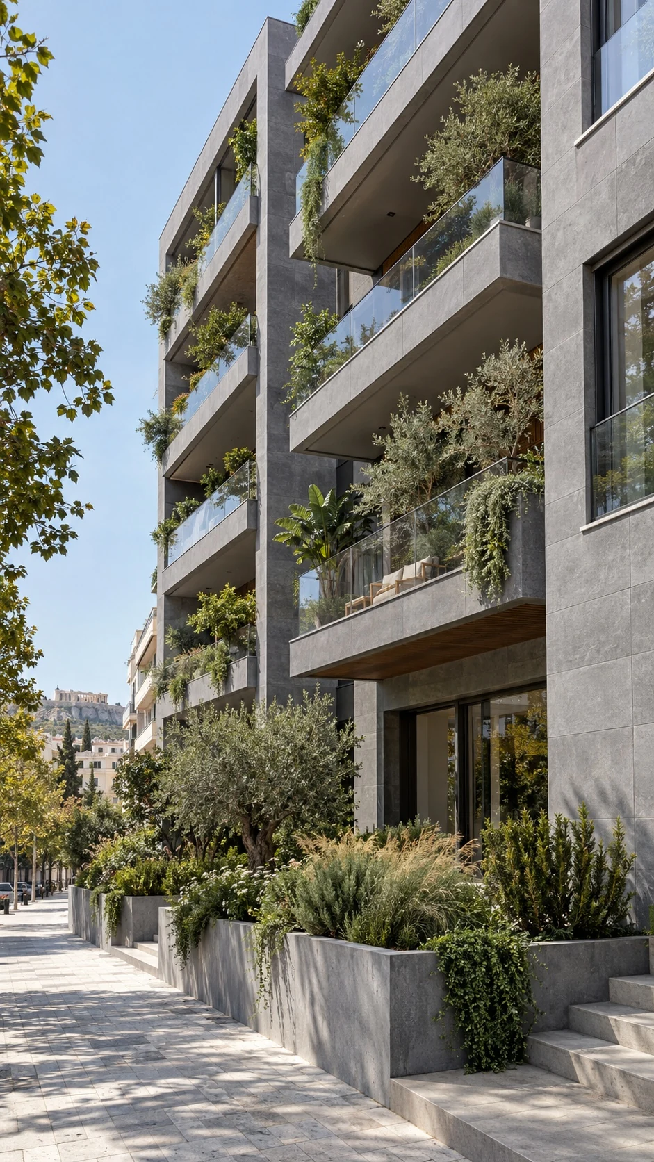 Vegetación en un espacio urbano